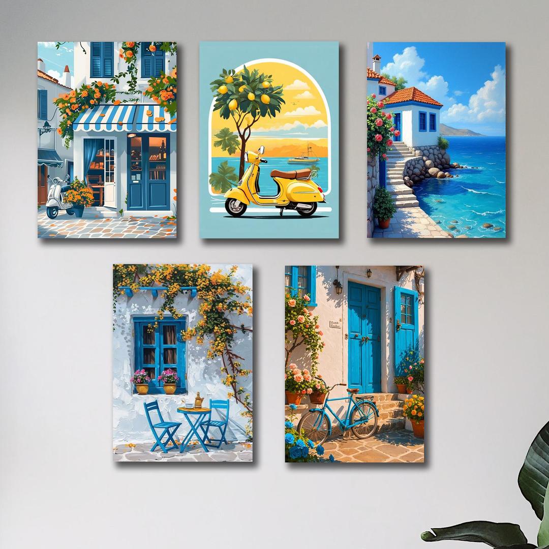 DIY Design 5 Pcs Multicolor Wall Art for Unique Home Decor
